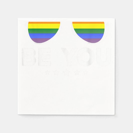 Serviette En Papier Sois toi LGBT Rainbow Sungls (Devant)