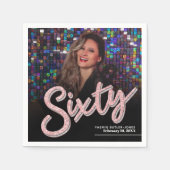 Serviette En Papier Soixante 60e anniversaire script photo personnalis (Devant)