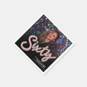 Serviette En Papier Soixante 60e anniversaire script photo personnalis (Coin)