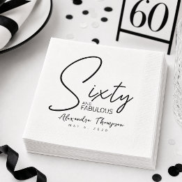 Serviette En Papier Soixante ans et Fabuleux Nom Date 60e Fête d'anniv
