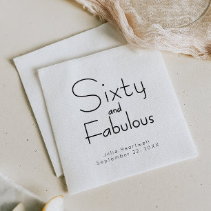 Serviette En Papier Soixante ans et Fabuleux Nom Date 60e Fête d'anniv