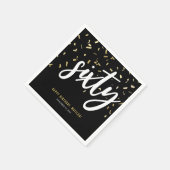 Serviette En Papier Soixante Black Gold 60e fête d'anniversaire (Coin)