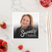 Serviette En Papier Soixante-dix-70e anniversaire script photo personn (En situation)