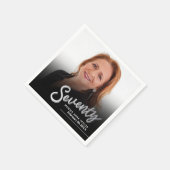 Serviette En Papier Soixante-dix-70e anniversaire script photo personn (Coin)
