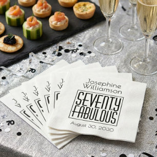 Serviette En Papier Soixante-dix ans et Fabuleux Nom Date 70e Fête d'a