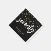 Serviette En Papier Soixante-dix Black Gold 70e fête d'anniversaire (Coin)