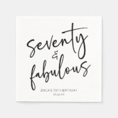 Serviette En Papier Soixante-dix et fabuleux Minimal 70e fête d'annive (Devant)
