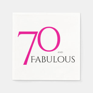 Serviette En Papier Soixante-dix et Fabuleux Minimal Rose 70e Annivers