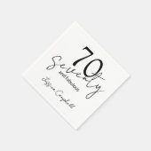 Serviette En Papier Soixante-dix et Fabuleux Script Noir 70e Anniversa (Coin)