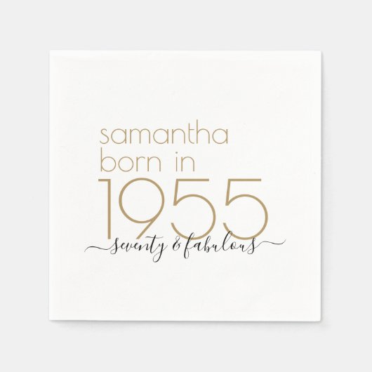 Serviette En Papier Soixante-dix fabuleux Né 1955 70e fête d'anniversa (Devant)
