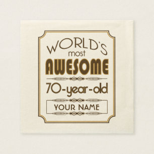 Serviette En Papier Soixante-dixième monde de célébration