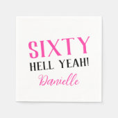 Serviette En Papier SOIXANTE ENFER OUI ! Personnalisé Funny 60e annive (Devant)