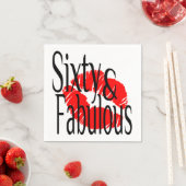 Serviette En Papier Soixante et fabuleux avec Hot Red Lips (En situation)