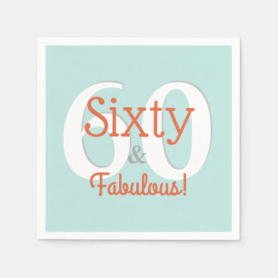 Serviette En Papier Soixante et fabuleux Joyeux 60e anniversaire Turqu