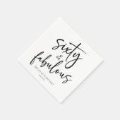 Serviette En Papier Soixante et fabuleux Minimal 60e fête d'anniversai (Coin)