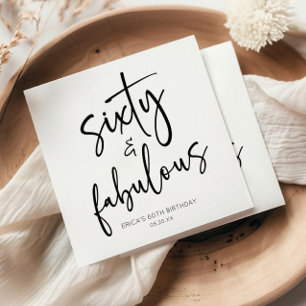 Serviette En Papier Soixante et fabuleux Minimal 60e fête d'anniversai