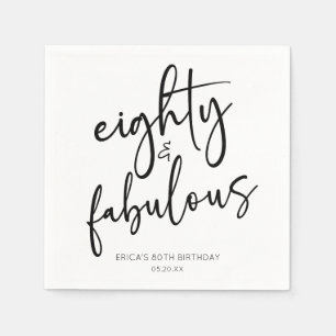 Serviette En Papier Soixante et fabuleux minimal 80e fête d'anniversai