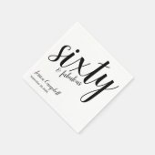Serviette En Papier Soixante et Fabuleux Nom de Script pour 60e Annive (Coin)