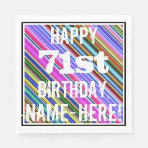 Serviette En Papier Soixante-et-onzième anniversaire vibrant et color