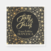 Serviette En Papier Soixante Et Sassy Stylish Black Gold 60e anniversa (Devant)