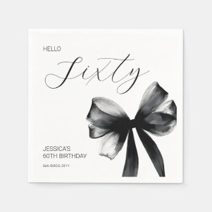 Serviette En Papier Soixantième Anniversaire Élégant Soixante Écriture