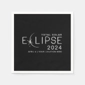 Serviette En Papier Solar Eclipse 2024 Lieu personnalisé Eclipse Party (Devant)