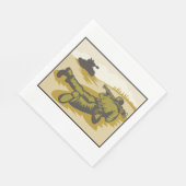 Serviette En Papier Soldat Rétro Et Char (Coin)