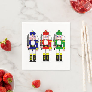 Serviette En Papier Soldats casse-noisettes colorés de Noël