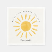 Serviette En Papier soleil 1er anniversaire aquarelle soleil (Devant)