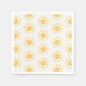 Serviette En Papier soleil 1er anniversaire aquarelle soleil initial (Devant)