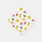Serviette En Papier soleil, ananas, pastèques, oranges (Coin)