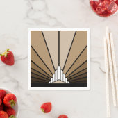 Serviette En Papier Soleil Art déco bronzé (En situation)