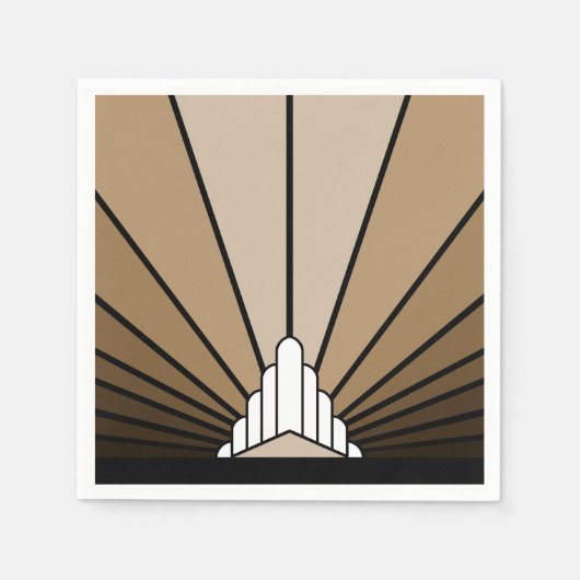 Serviette En Papier Soleil Art déco bronzé (Devant)