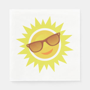 Serviette En Papier Soleil avec lunettes de soleil