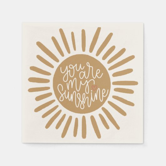 Serviette En Papier soleil boho pour anniversaire ou baby shower (Devant)
