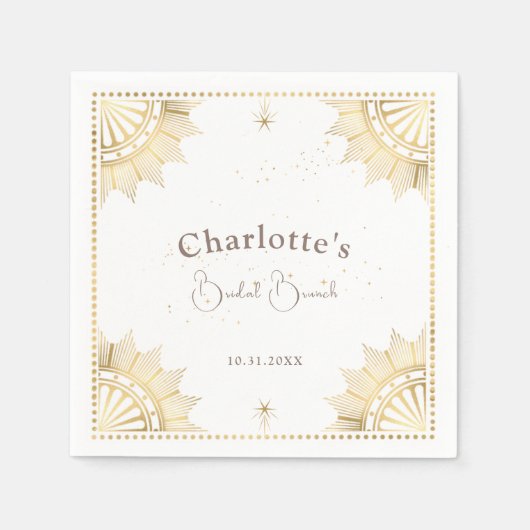 Serviette En Papier Soleil céleste et Lune nuptiale Brunch Douche (Devant)