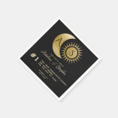 Serviette En Papier Soleil céleste Monogramme Crest Gold Fun Facts (Coin)