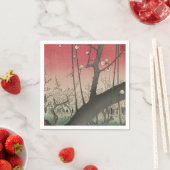 Serviette En Papier soleil couchant japonais pruniers arbres (En situation)