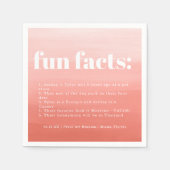 Serviette En Papier Soleil de Terracotta | Mariage Fun Facts Napkins (Devant)