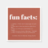 Serviette En Papier Soleil de Terracotta | Mariage Fun Facts Napkins (Devant)