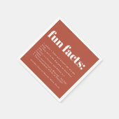 Serviette En Papier Soleil de Terracotta | Mariage Fun Facts Napkins (Coin)