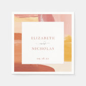 Serviette En Papier Soleil de Terracotta | Serviettes Mariage Monogram (Devant)