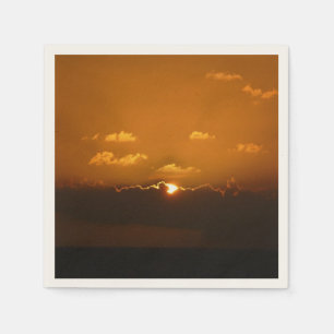 Serviette En Papier Soleil Derrière les nuages I Orange Sunset Photo