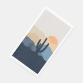 Serviette En Papier Soleil désert bleu et beige (Coin)