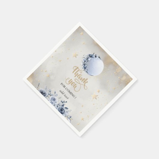 Serviette En Papier Soleil d'or céleste, Lune Rose étoiles Ciel noctur (Coin)
