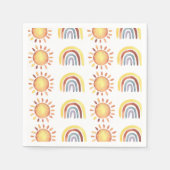Serviette En Papier Soleil et arc-en-ciel motifs (Devant)