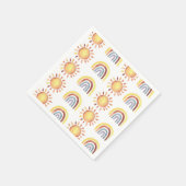 Serviette En Papier Soleil et arc-en-ciel motifs (Coin)