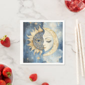 Serviette En Papier Soleil et Lune (En situation)