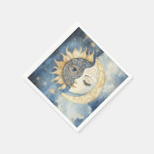 Serviette En Papier Soleil et Lune (Coin)