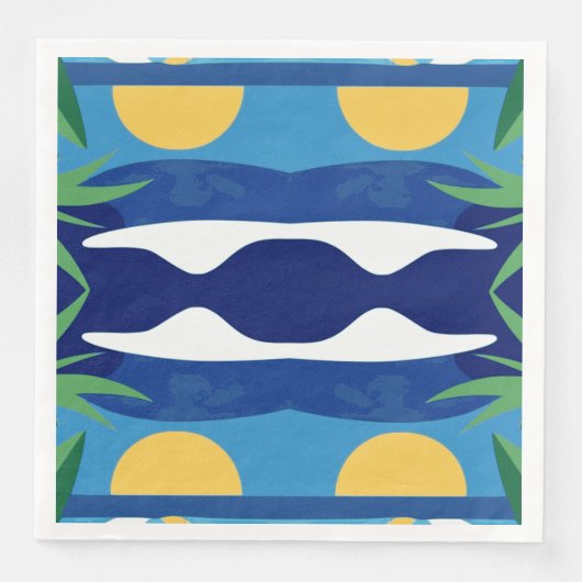 Serviette En Papier Soleil et mer (Devant)